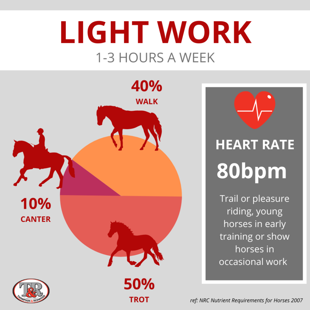Infographic of horse workloads light work